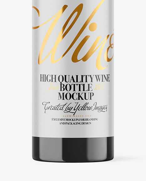 Glossy Ceramic Wine Bottle Mockup