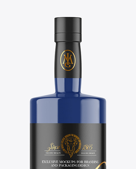 Glossy Ceramic Wine Bottle Mockup