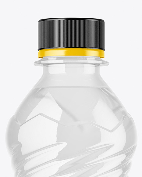 Clear PET Bottle with Water Mockup