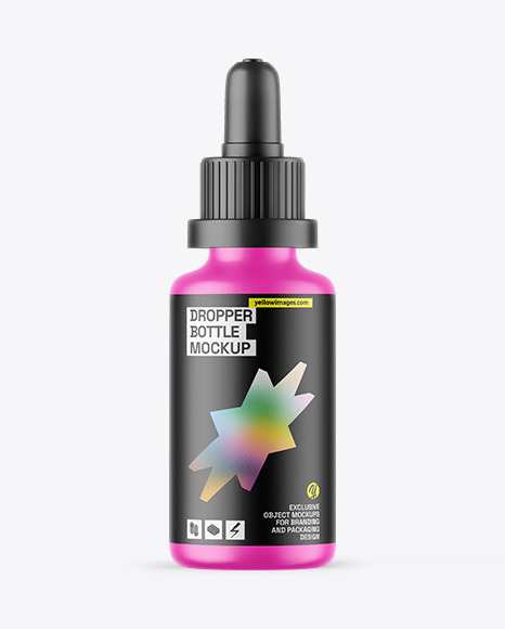 Matte Dropper Bottle Mockup - White dropper bottle mockup