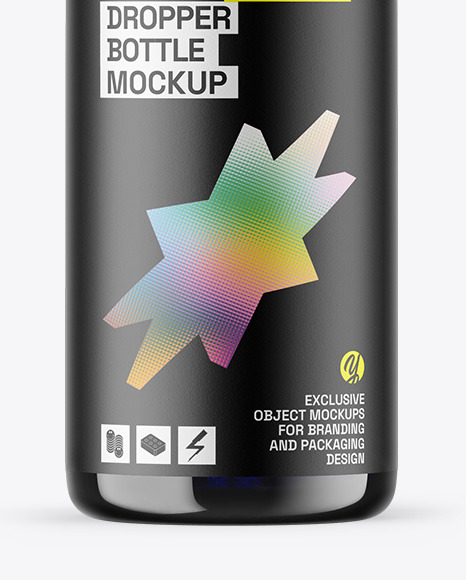 Blue Glass Dropper Bottle Mockup