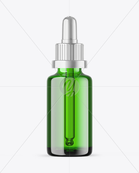 Green Glass Dropper Bottle Mockup