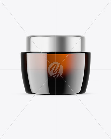 Amber Glass Cosmetic Jar Mockup