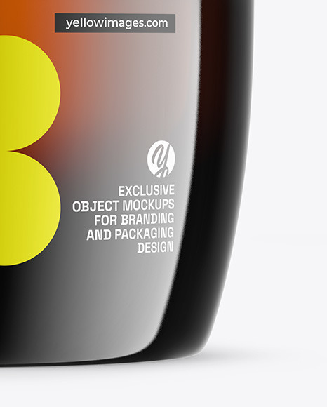 Amber Glass Cosmetic Jar Mockup Amber Glass Cosmetic Jar Mockup