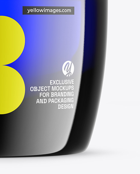 Blue Glass Cosmetic Jar Mockup