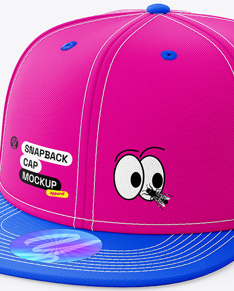 Snapback Mockup - Half Side View