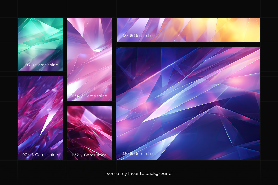 Gems Shine Background Set Gems Shine Background Set