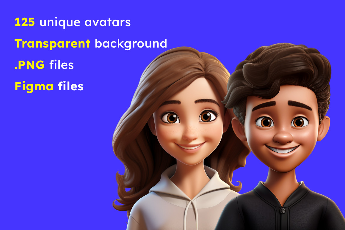 125 Animoji Style Avatars - Children