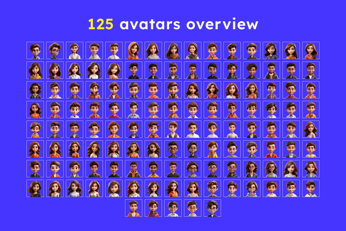 125 Animoji Style Avatars - Children 125 Animoji Style Avatars - Children