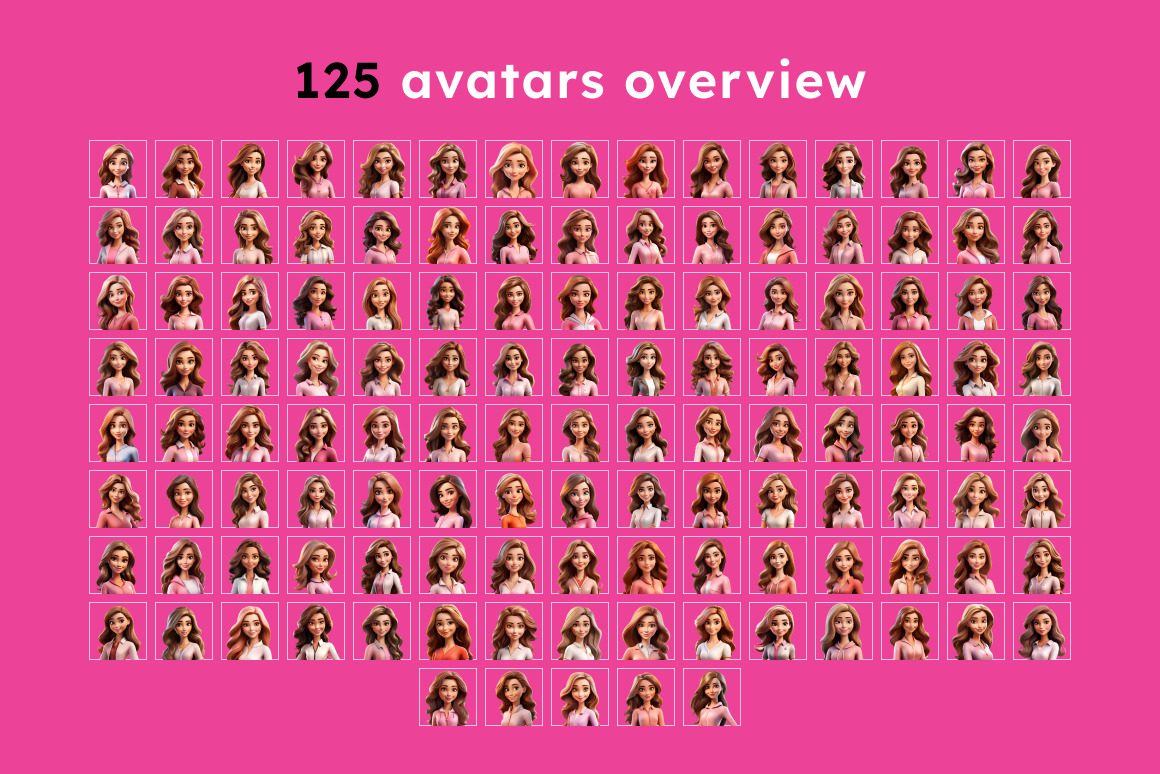 125 Animoji Style Avatars - Barbie