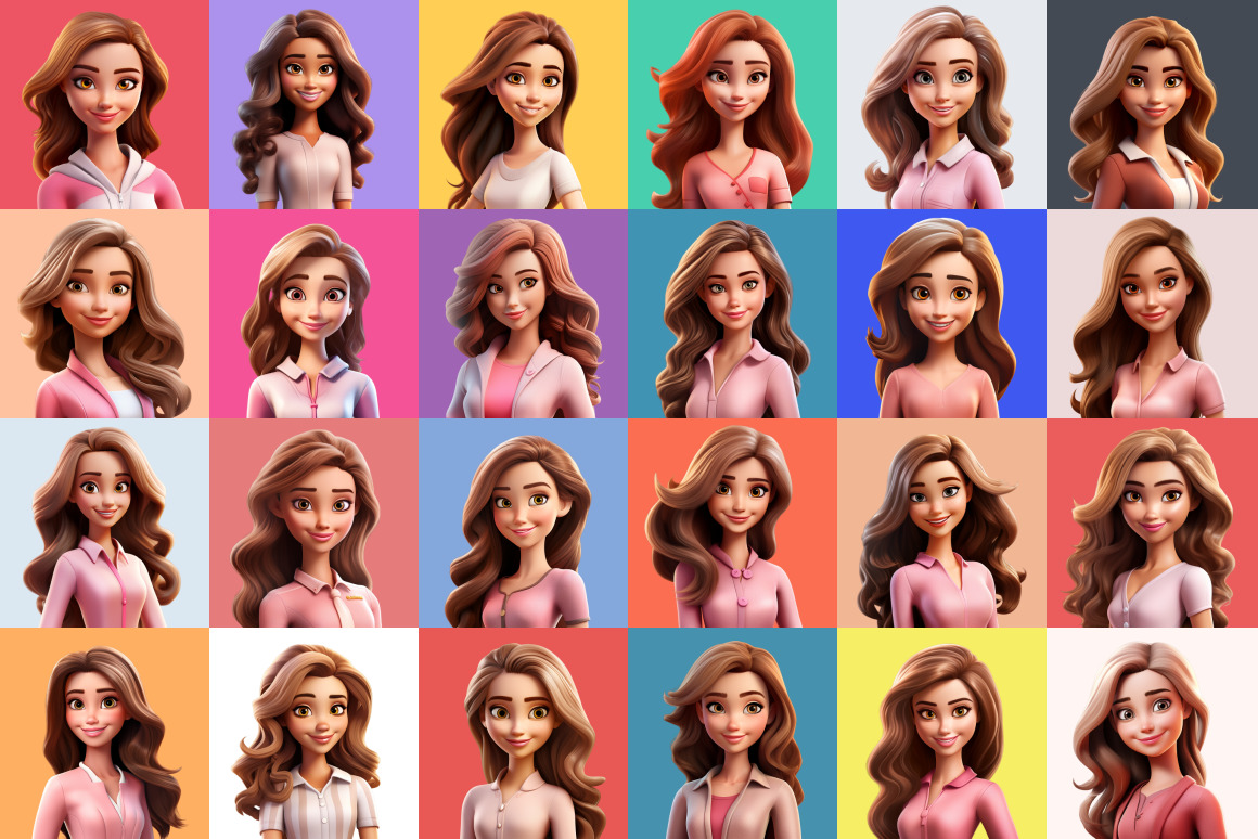 125 Animoji Style Avatars - Barbie