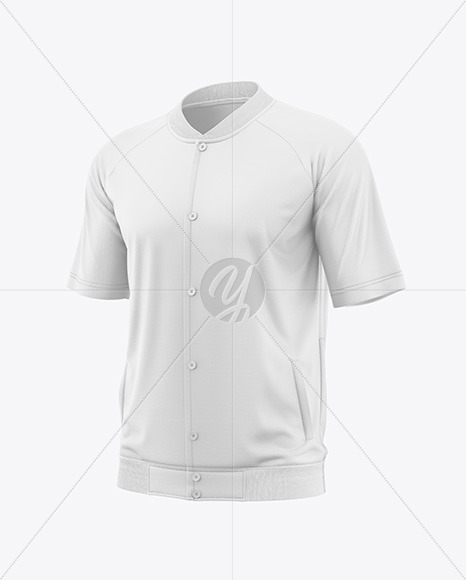 Men’s Short Sleeve Bomber Jacket Mockup - Half Side View