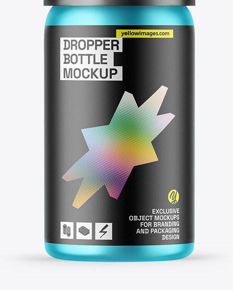 Matte Metallic Dropper Bottle Mockup