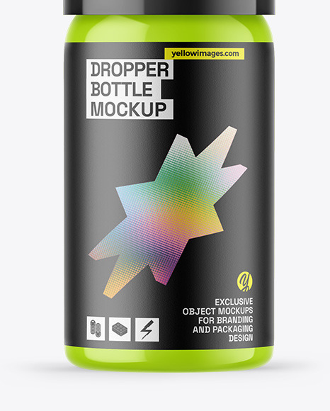 Glossy Dropper Bottle Mockup