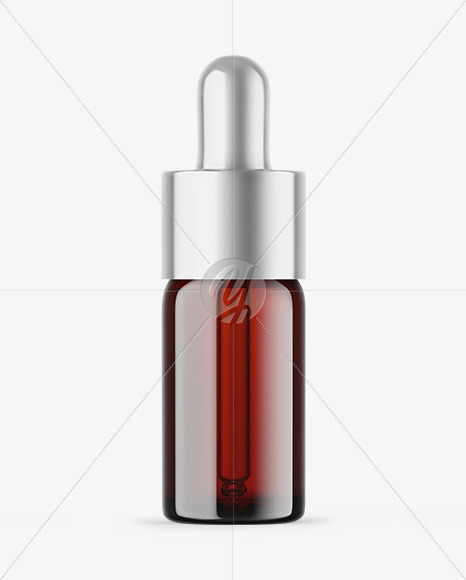 Dark Amber Glass Dropper Bottle Mockup