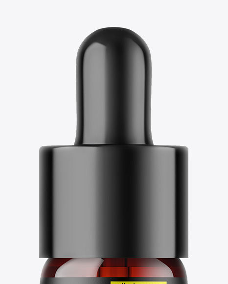 Dark Amber Glass Dropper Bottle Mockup