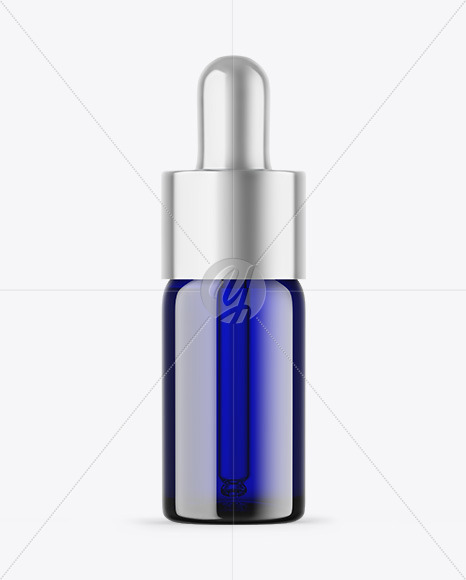 Blue Glass Dropper Bottle Mockup