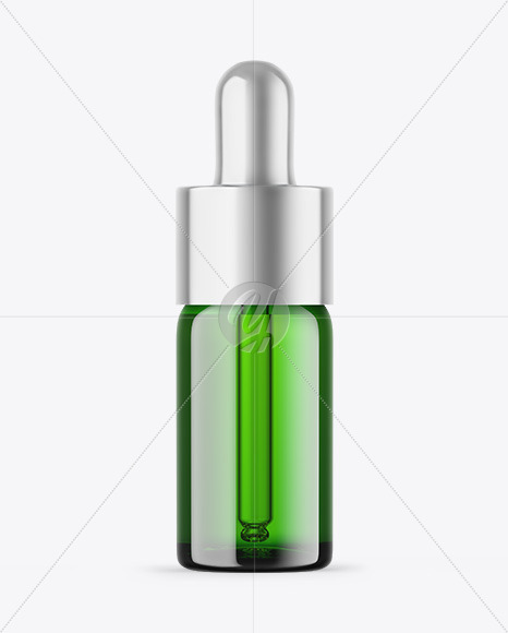 Green Glass Dropper Bottle Mockup