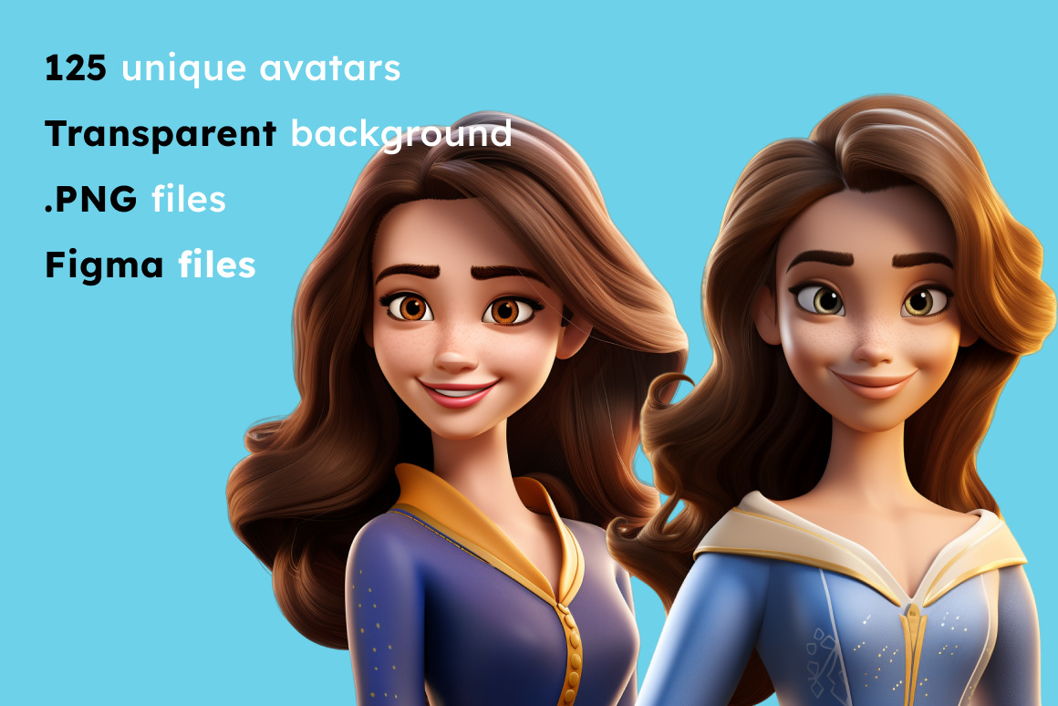 125 Animoji Style Avatars - Disney Princess