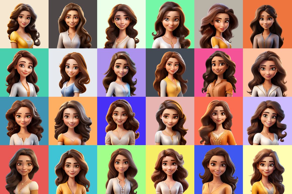 125 Animoji Style Avatars - Disney Princess