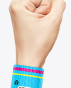 Two Fabric Wristbands on Hands Mockup