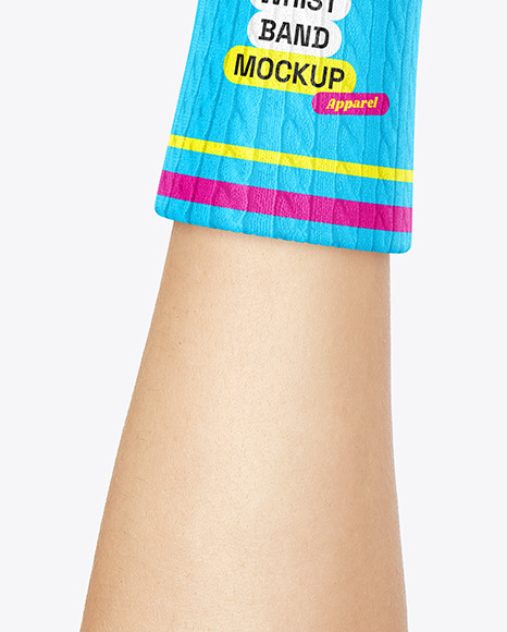 Two Fabric Wristbands on Hands Mockup