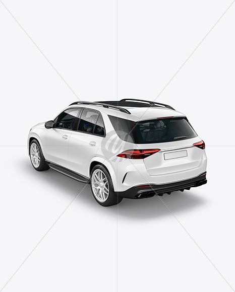 Luxury SUV Mockup - Back Half Side View