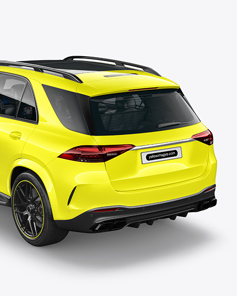 Luxury SUV Mockup - Back Half Side View