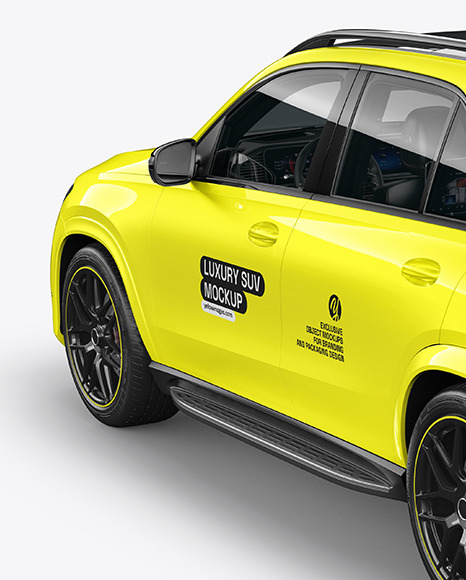 Luxury SUV Mockup - Back Half Side View