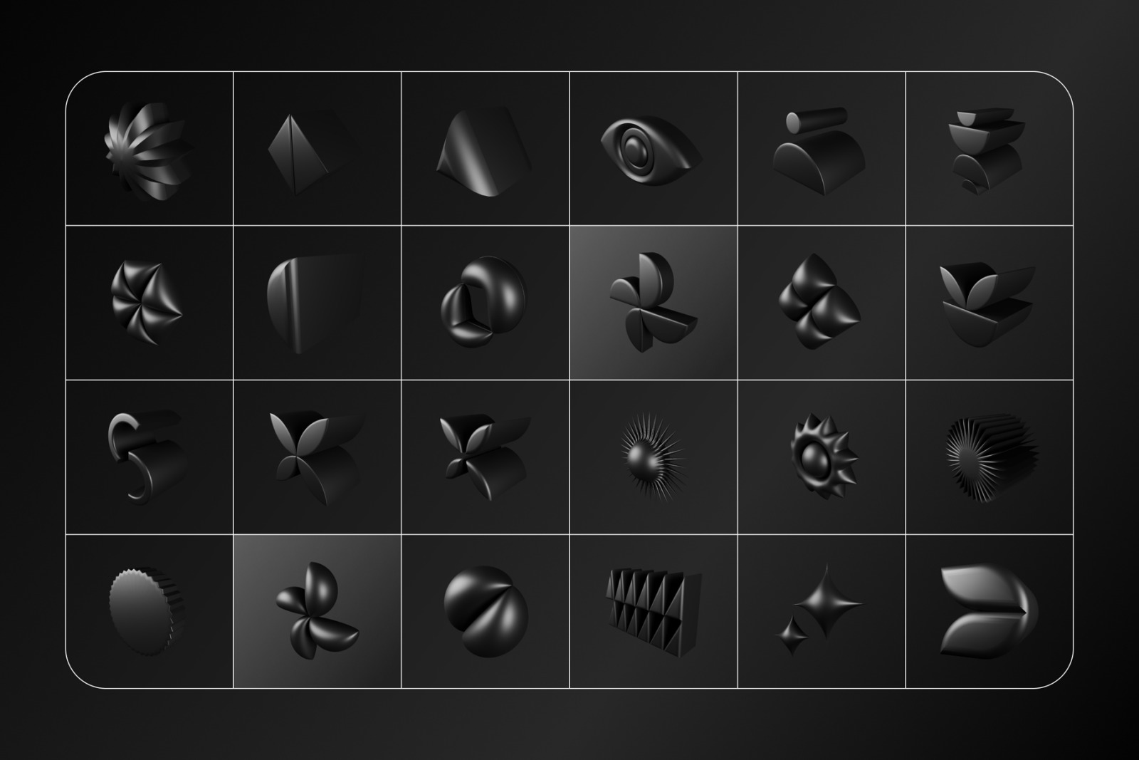 3D Dark Geometric Shapes