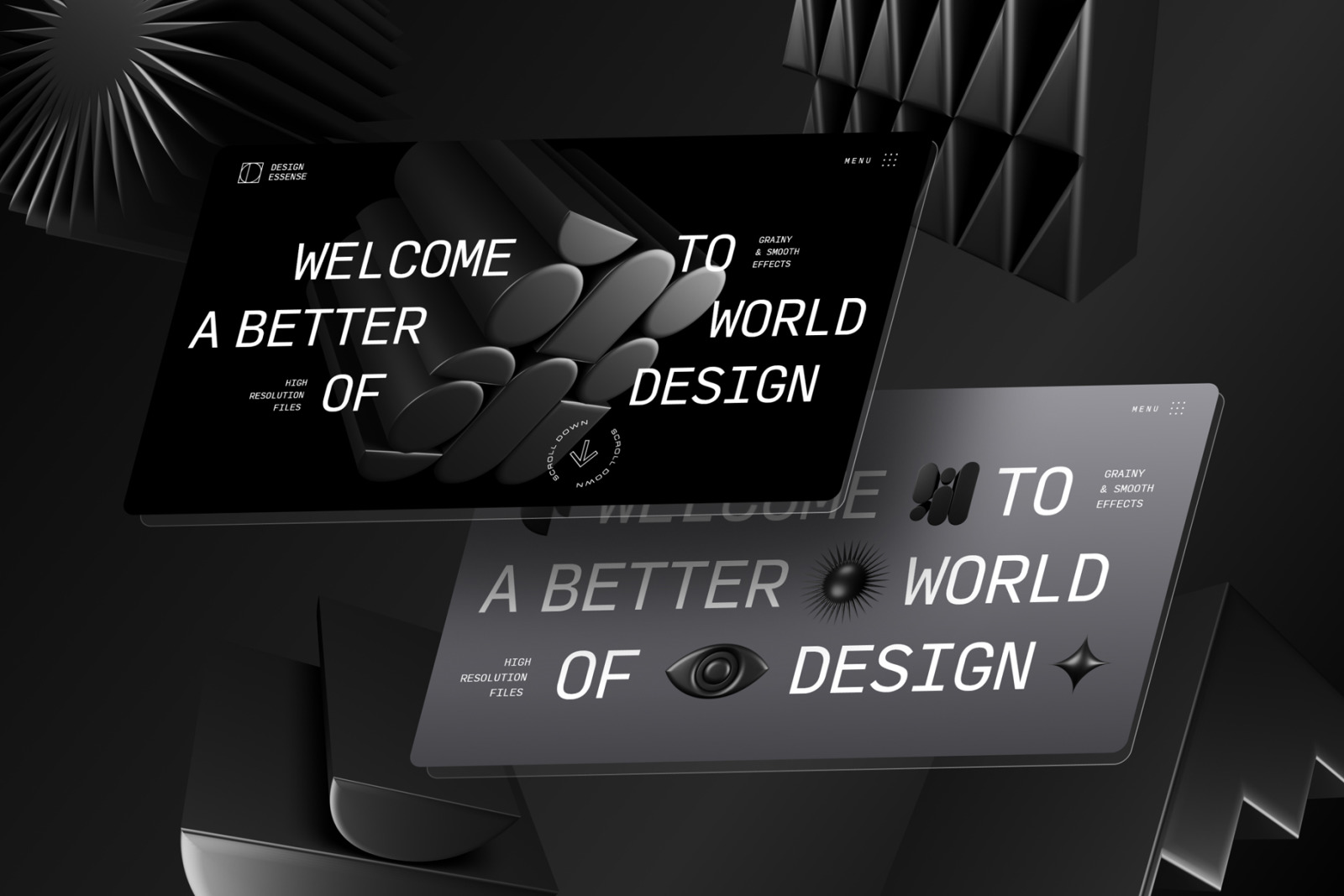 3D Dark Geometric Shapes 3D Dark Geometric Shapes