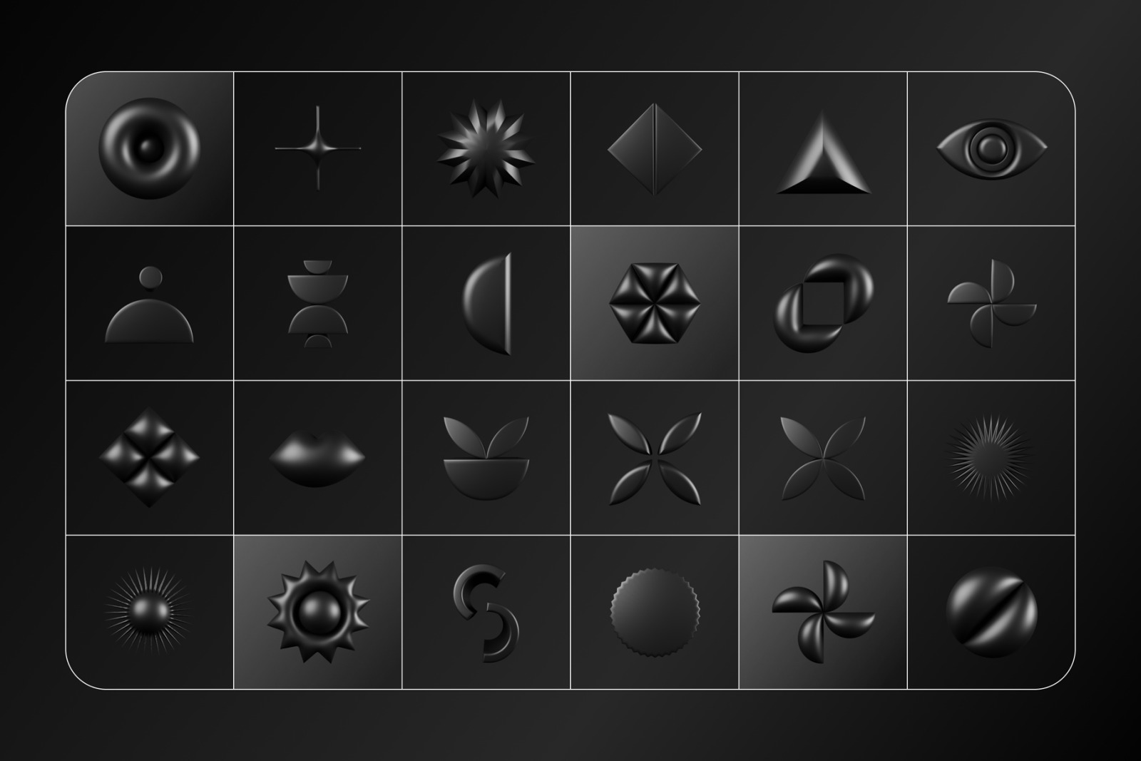 3D Dark Geometric Shapes 3D Dark Geometric Shapes