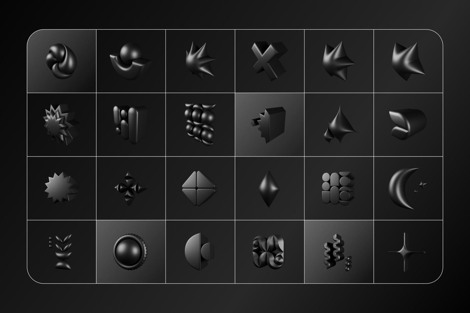 3D Dark Geometric Shapes 3D Dark Geometric Shapes
