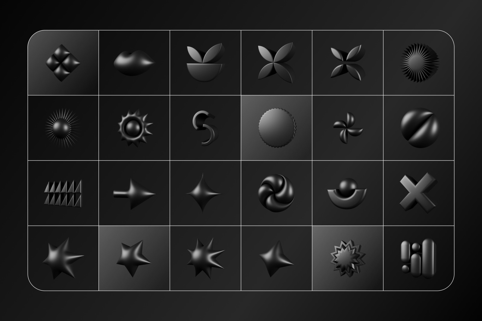 3D Dark Geometric Shapes 3D Dark Geometric Shapes