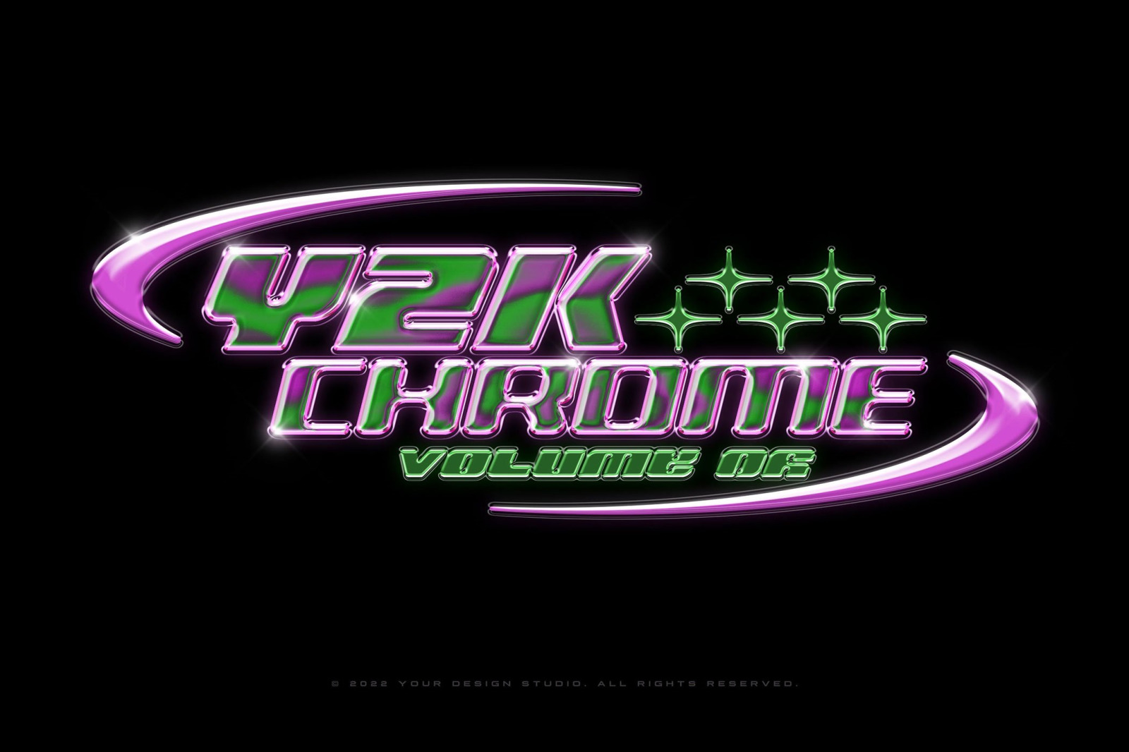 Y2K Chrome Logo and Text Effects