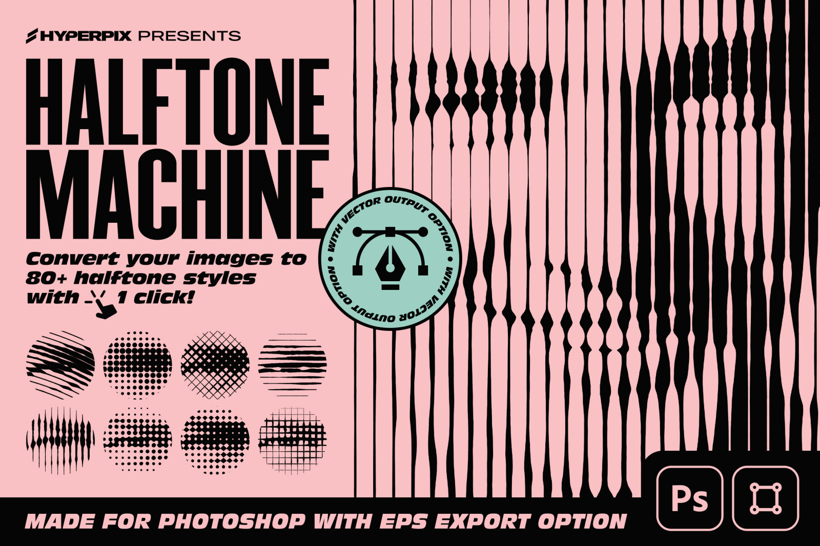 Halftone Machine Action – Convert Image to Halftone Styles