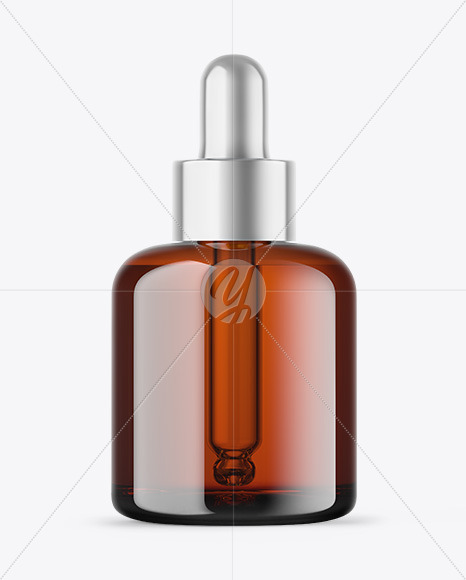 Amber Glass Dropper Bottle Mockup