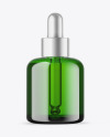 Green Glass Dropper Bottle Mockup