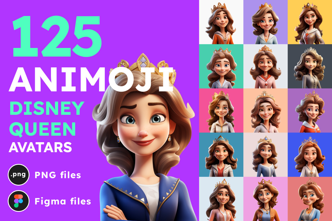 125 Animoji Style Avatars - Disney Queen 125 Animoji Style Avatars - Disney Queen