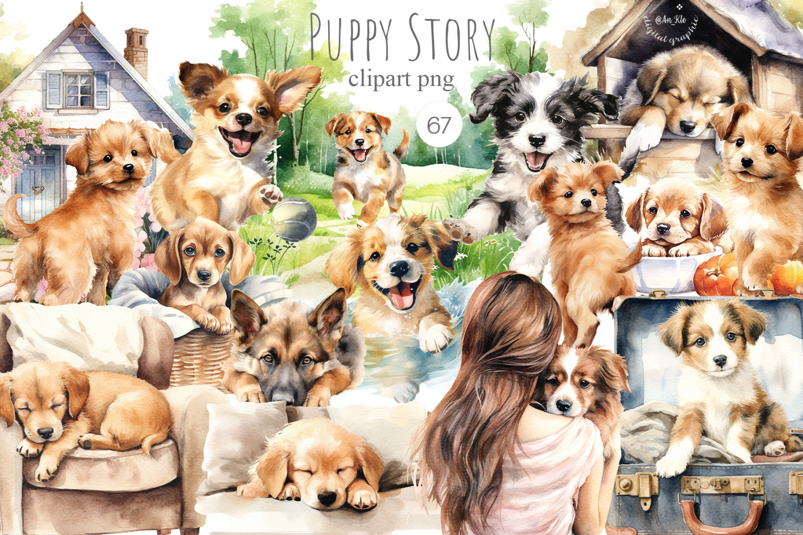 Puppy Story Clipart Bundle