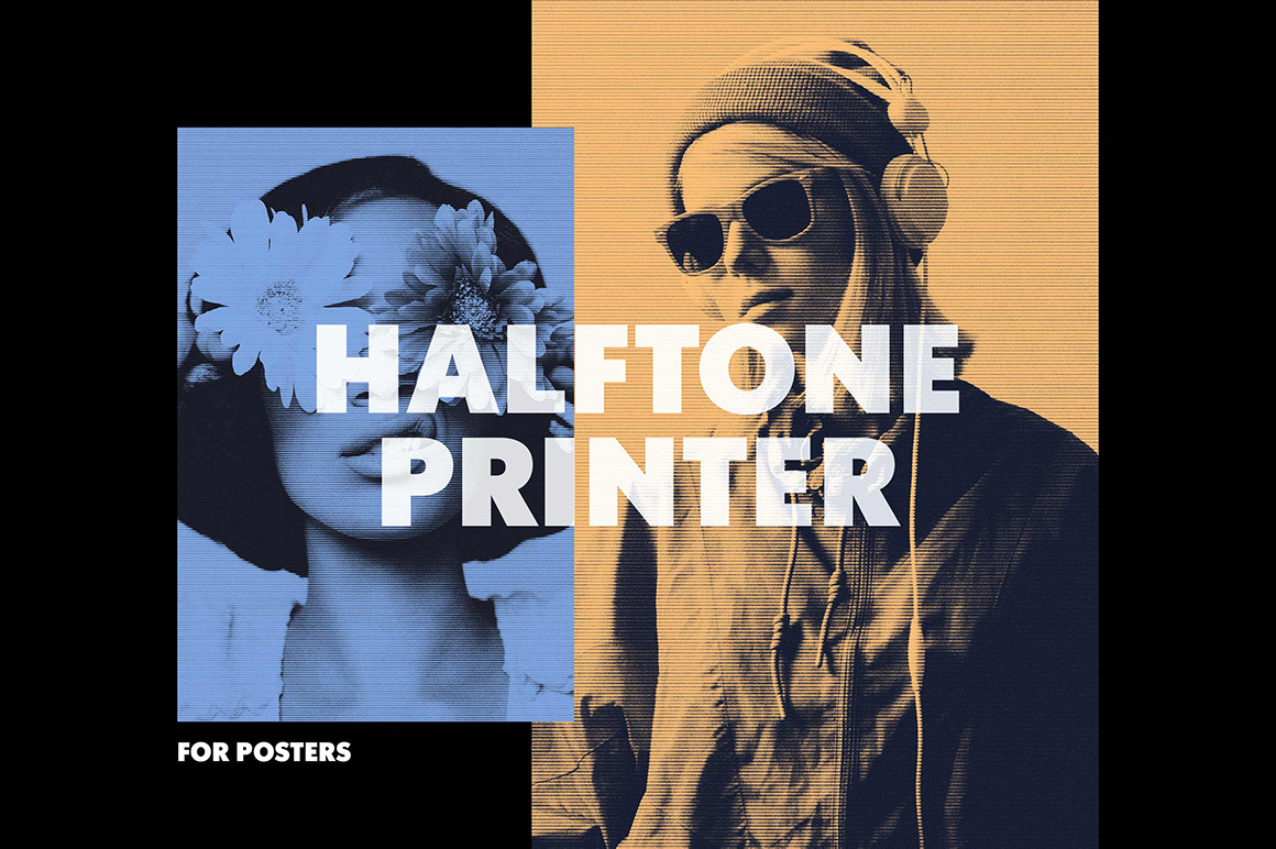 Halftone Printer Poster Photo Effect