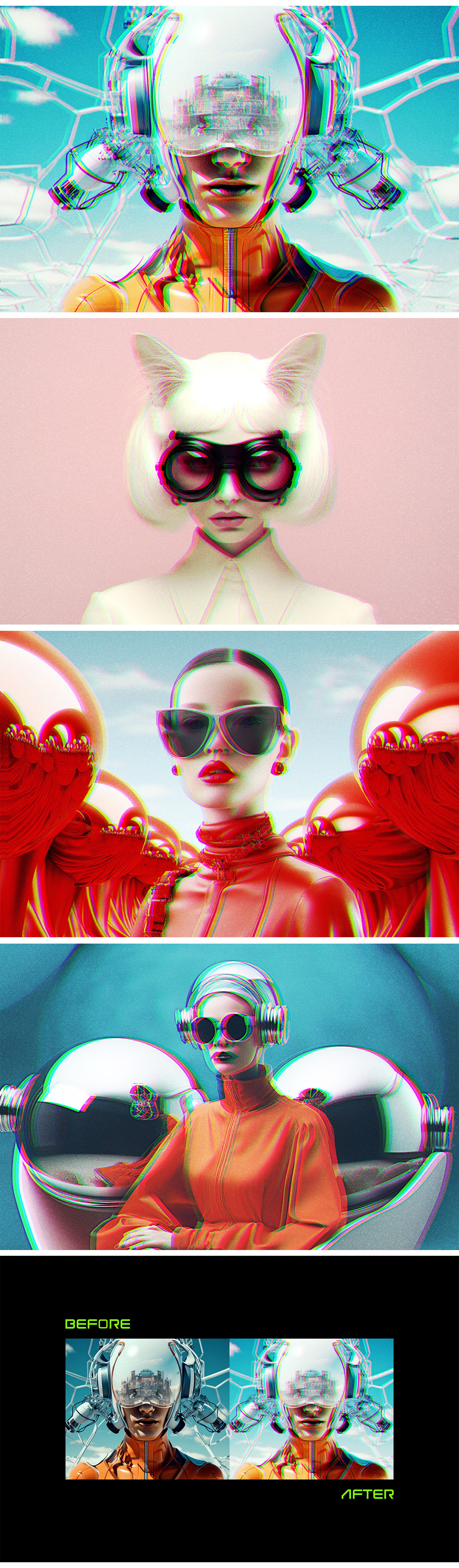 Futuristic Glitch Photo Effect Futuristic Glitch Photo Effect