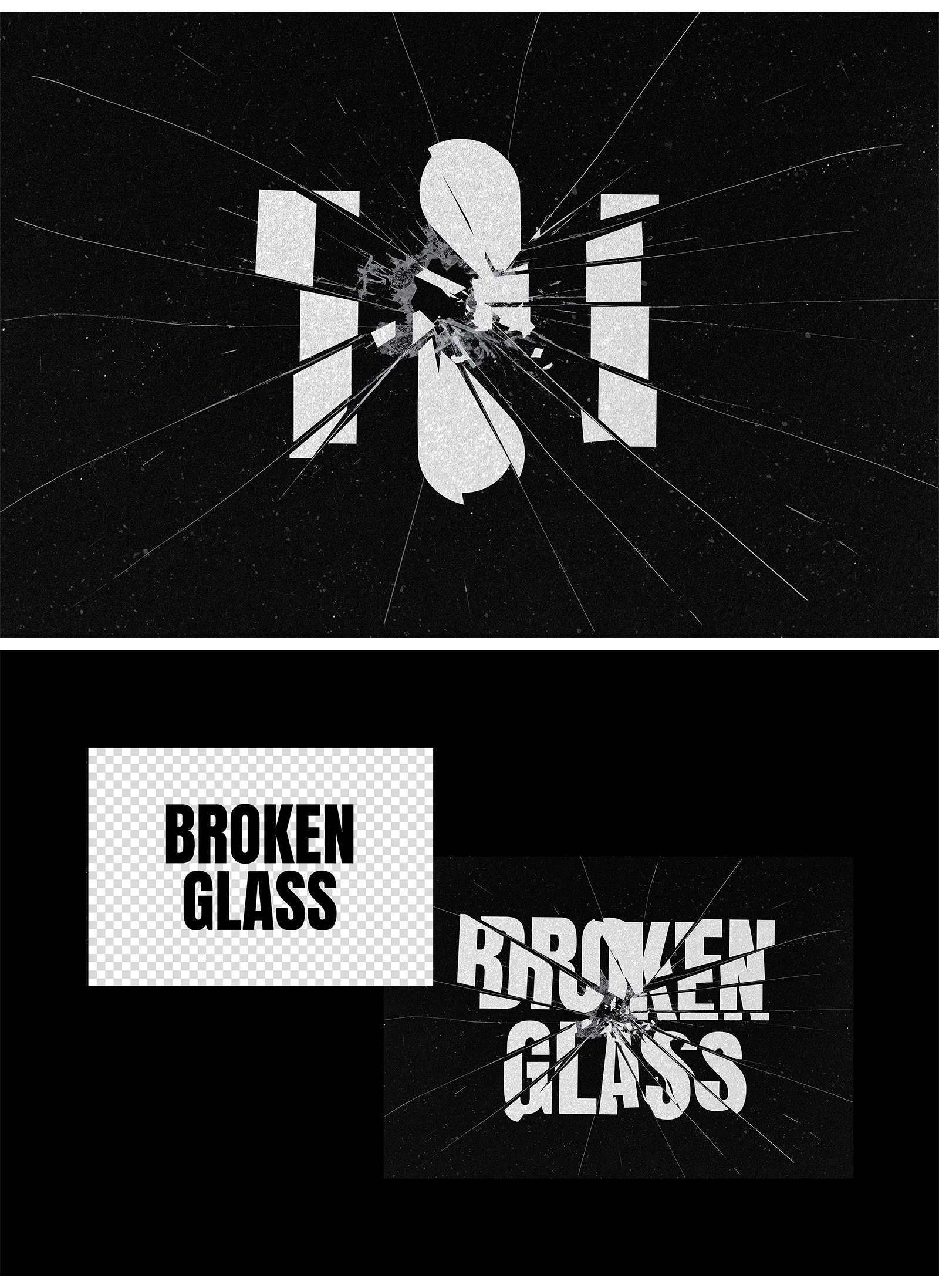 Broken Glass Text Effect