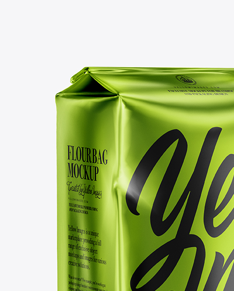 Metallic Flour Bag Mockup - Half Side View