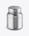 Metallic Protein Jar Mockup - Front View (High-Angle Shot)