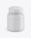 Matte Plastic Protein Jar Mockup - Front View (High-Angle Shot)