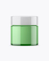 Green Glass Cosmetic Jar Mockup Green Glass Cosmetic Jar Mockup