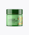 Green Glass Cosmetic Jar Mockup Green Glass Cosmetic Jar Mockup