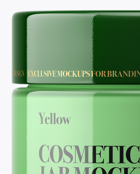 Green Glass Cosmetic Jar Mockup Green Glass Cosmetic Jar Mockup
