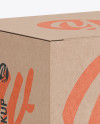 Kraft Paper Box Mockup - Half Side View (high-angle shot)